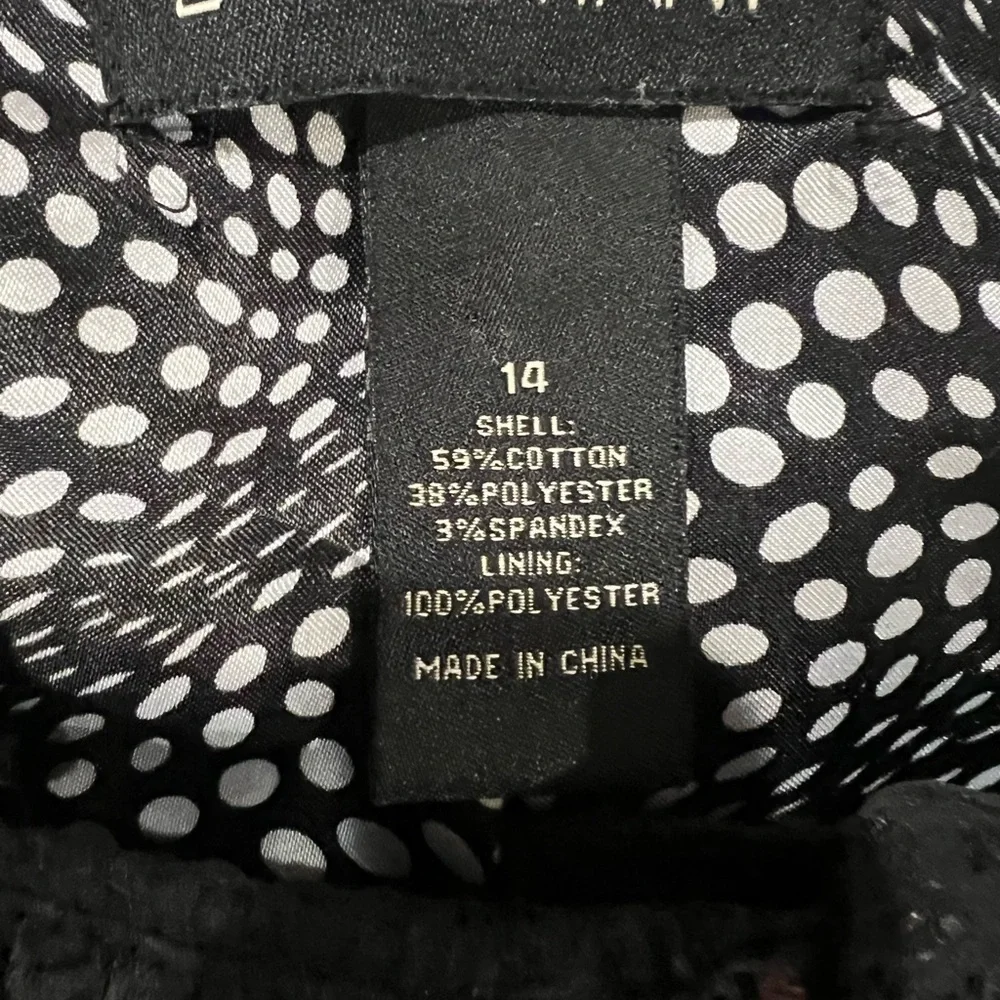 Lane Bryant Black Blazer/Jacket with Silver Buttons & removable belt size 14